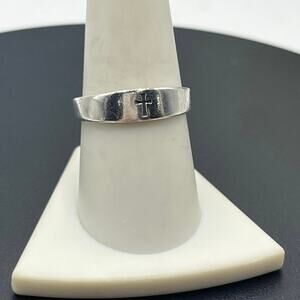 James Avery Sterling Silver Vintage Estate Signed Open Cut Out Cross Ring Sz 9
